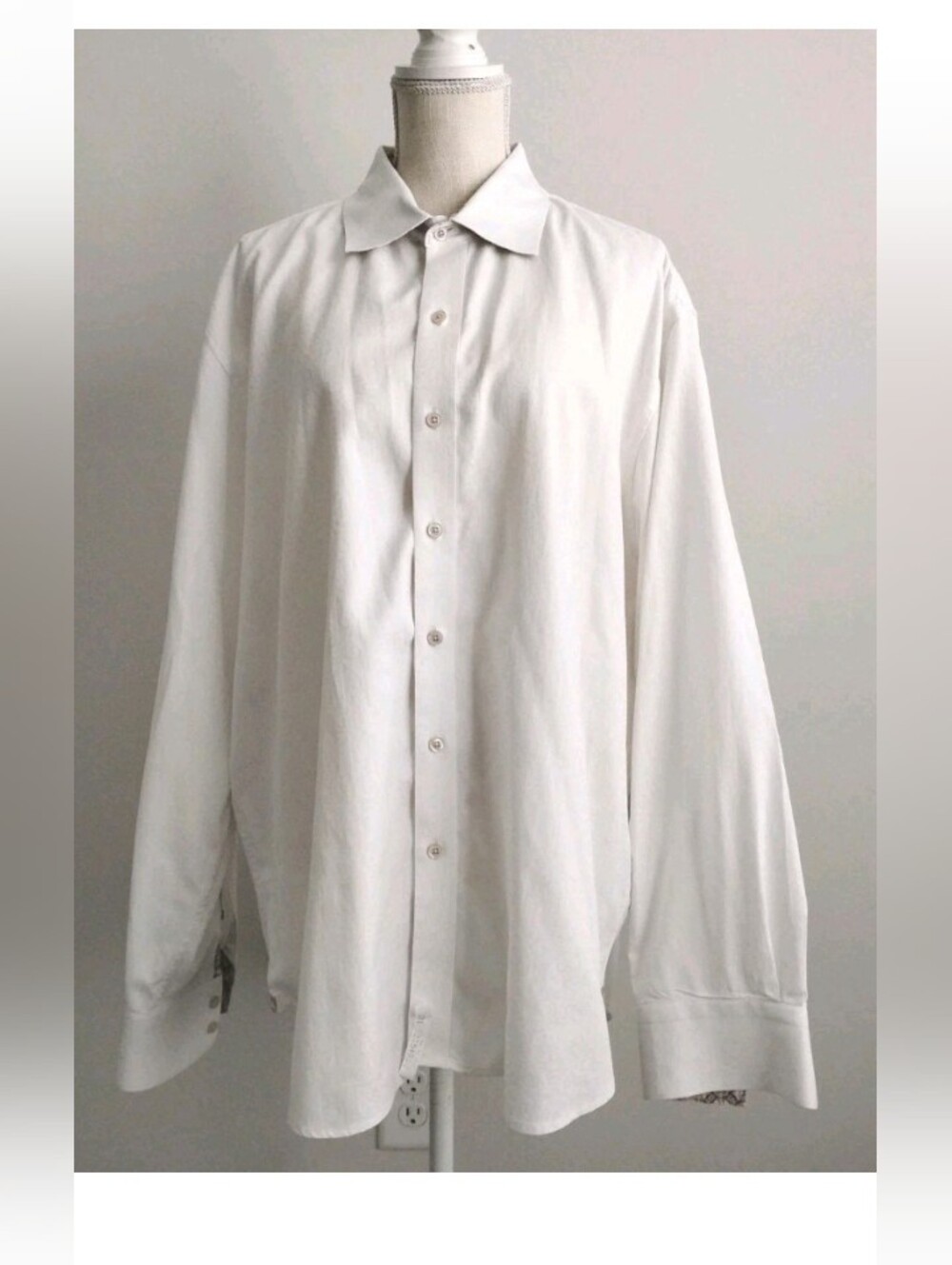 Robert Graham Shirt Men's 3XL White Jacquard Button Up Knowledge Wisdom Truth